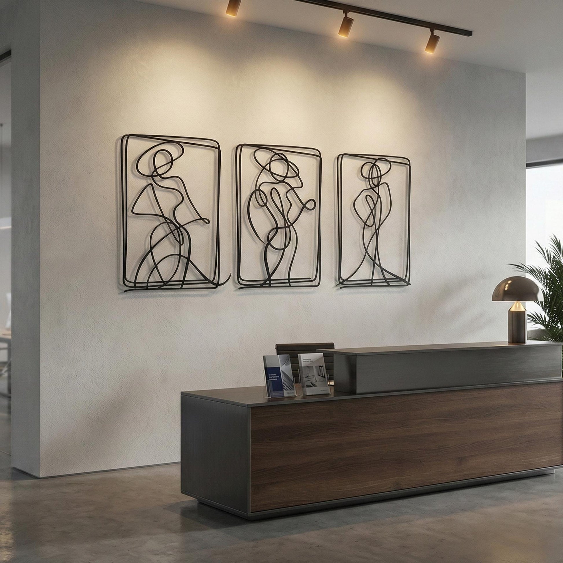 Minimalist Metal Woman Line Art, Modern Home Decor, Set of 3 | Wallsignature