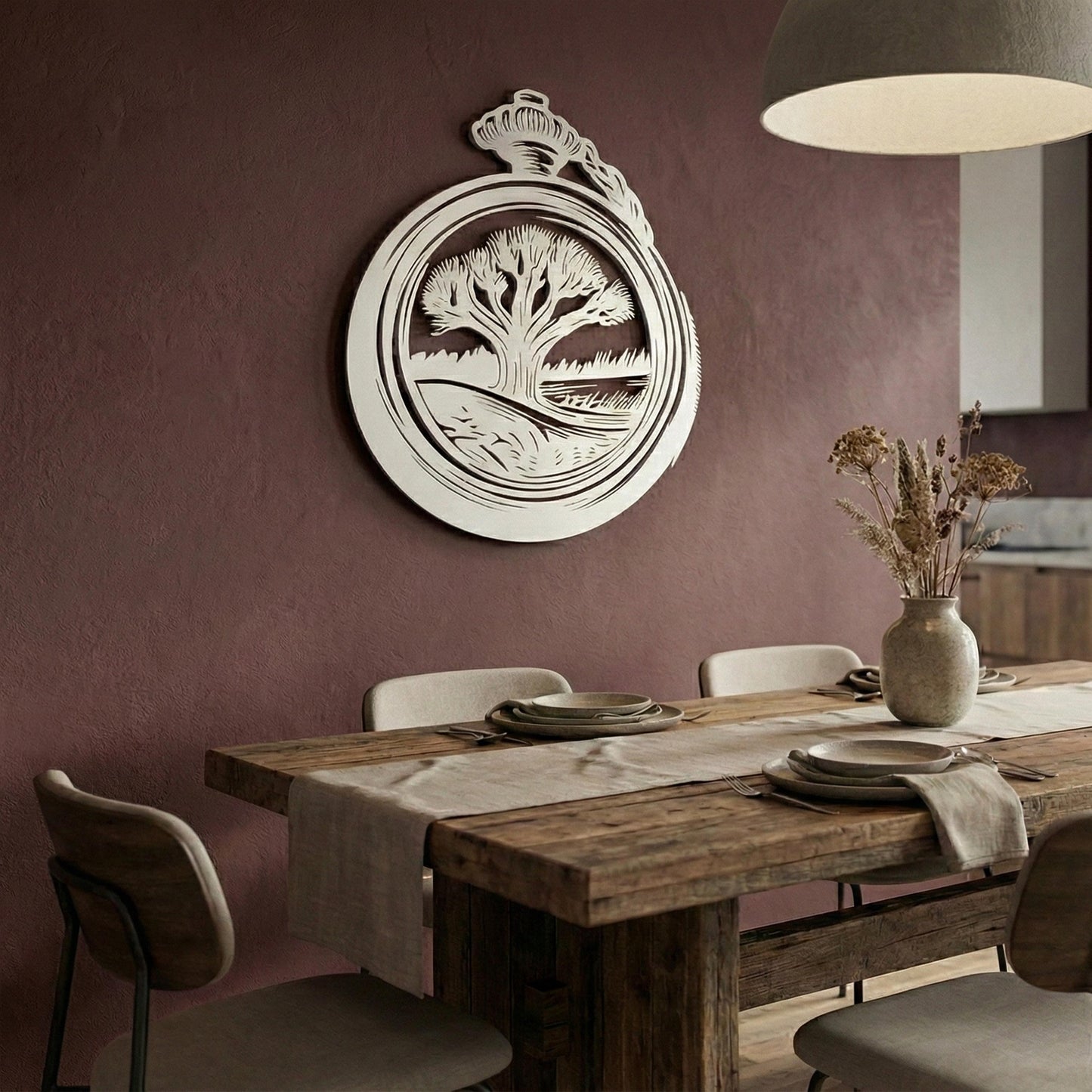 Vintage Pocket Watch Metal Wall Art, Tree of Life Decor, Rustic Nature Sign | Wallsignature