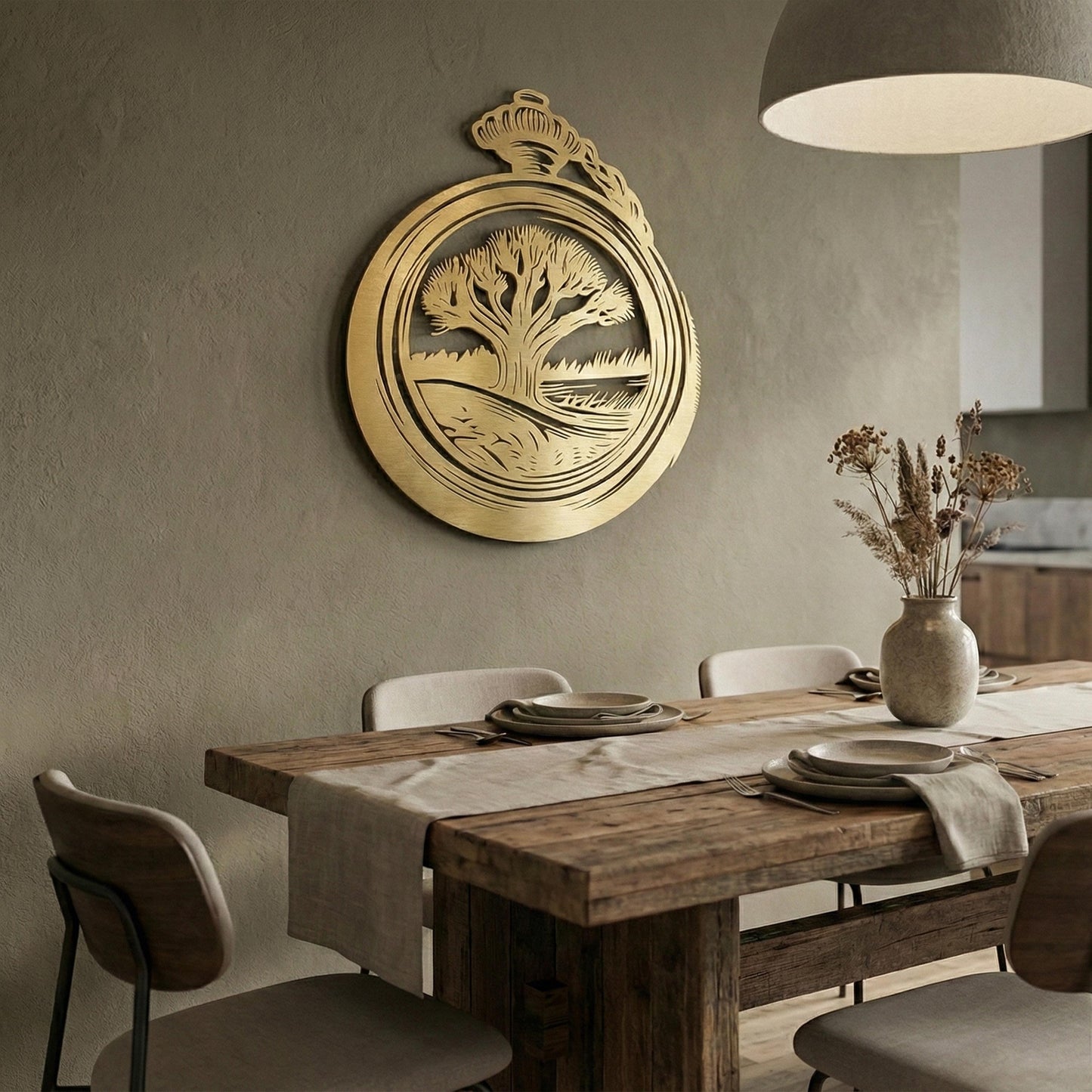 Vintage Pocket Watch Metal Wall Art, Tree of Life Decor, Rustic Nature Sign | Wallsignature