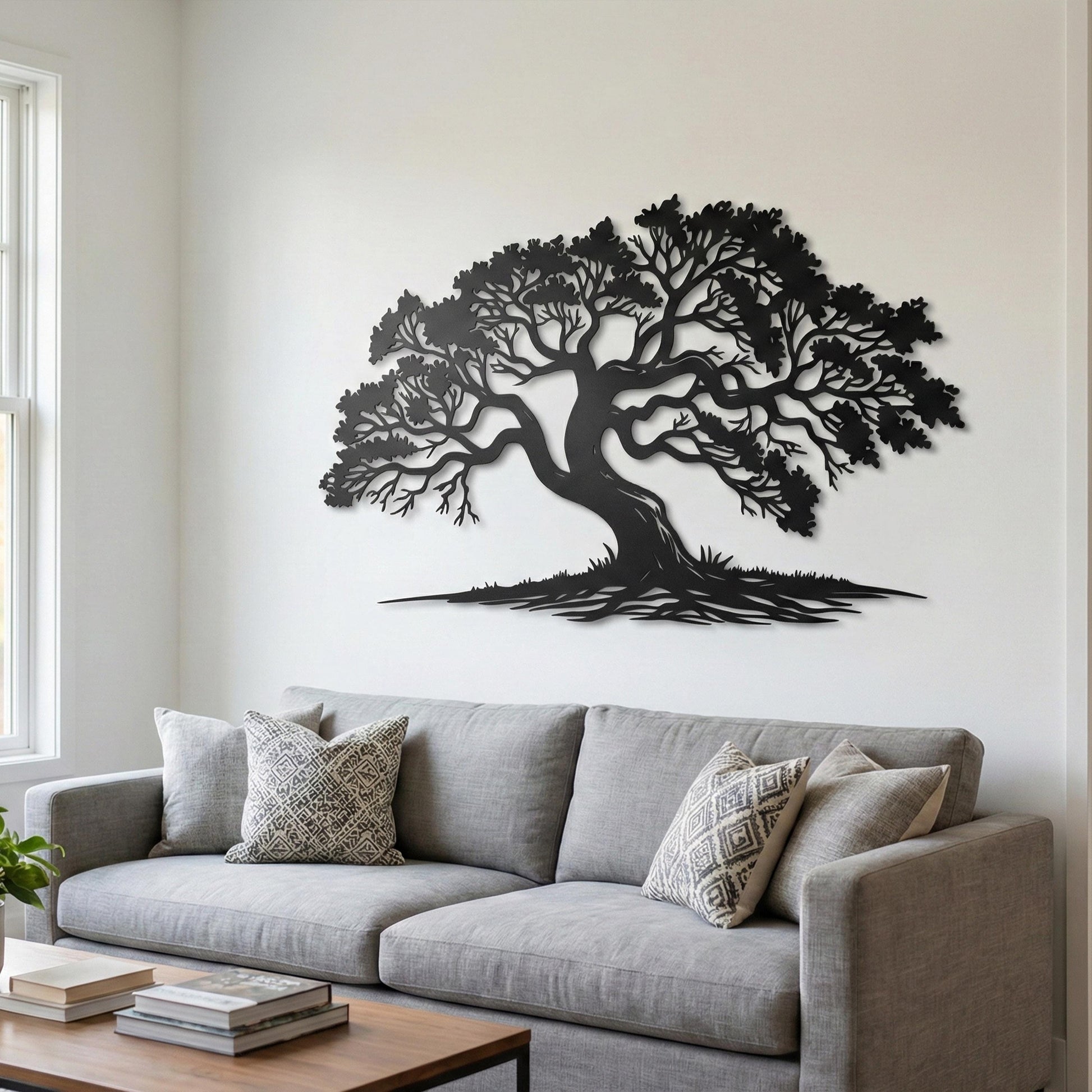 Metal Tree of Life Wall Art | Laser-Cut Oak Branch Decor | Wallsignature