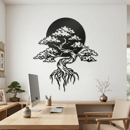 Bonsai Tree Metal Wall Art – laser-cut steel wall decor