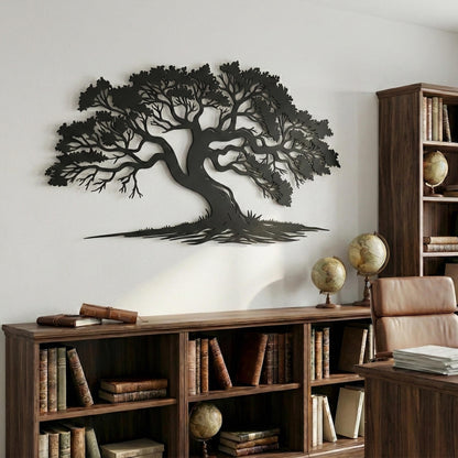Large Metal Tree of Life Wall Art – laser-cut steel wall decor