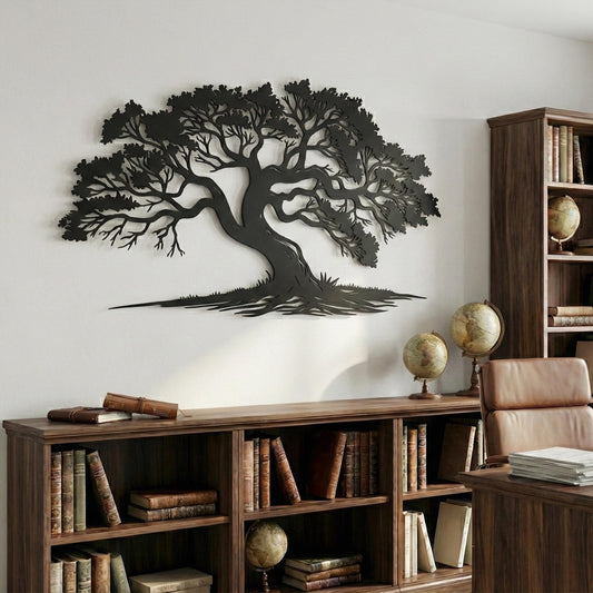 Large Metal Tree of Life Wall Art – laser-cut steel wall decor