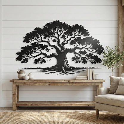 Metal Tree of Life Wall Art shown on a living room wall