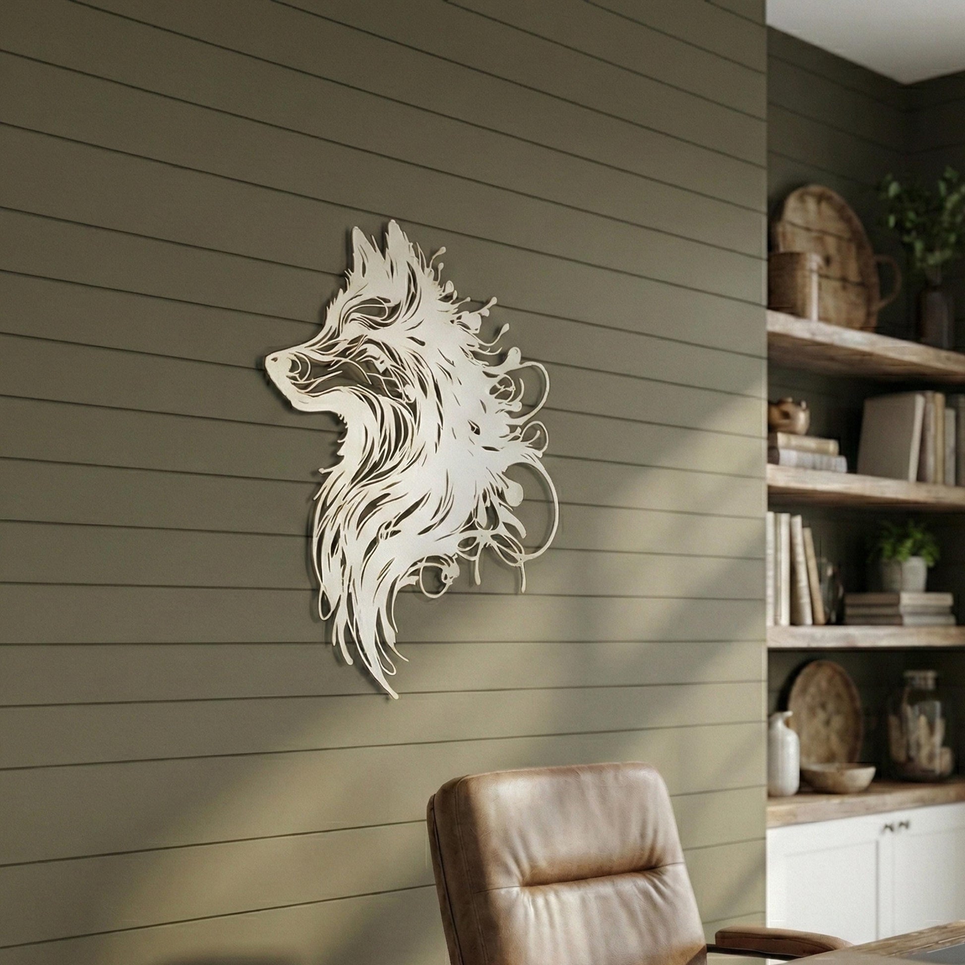 Abstract Wolf Metal Wall Art, Modern Wildlife Decor, Unique Animal Head, Housewarming Gift | Wallsignature