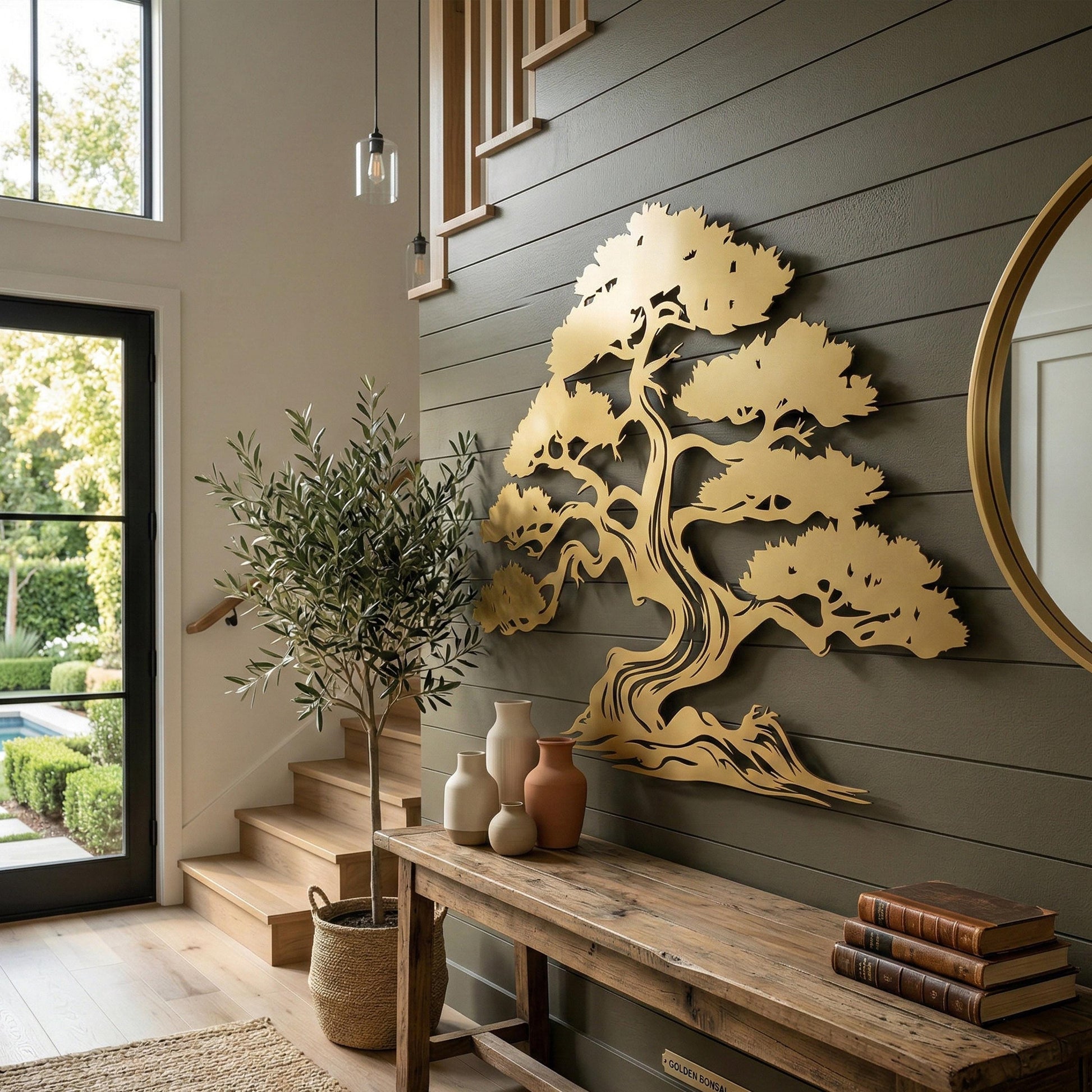 Metal Tree of Life Wall Art hanging hardware and mounting detail