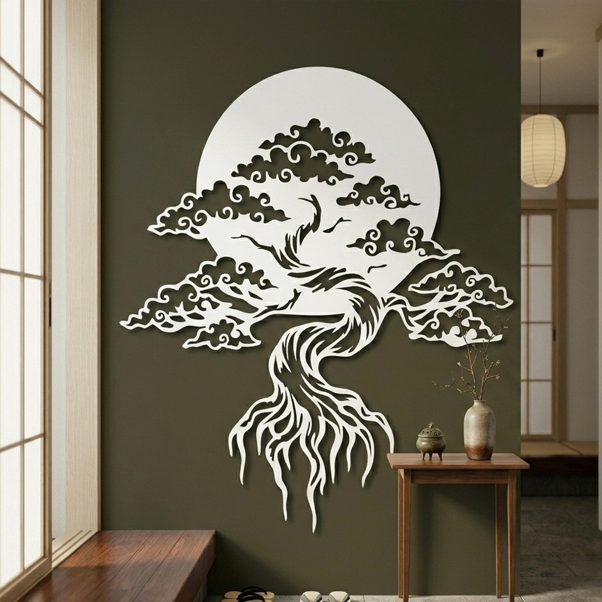 Bonsai Tree Metal Wall Art colour options for the metal panel