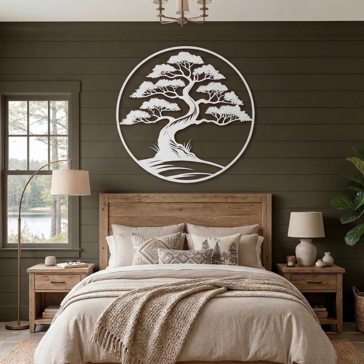 Bonsai Tree Metal Wall Art colour options for the metal panel