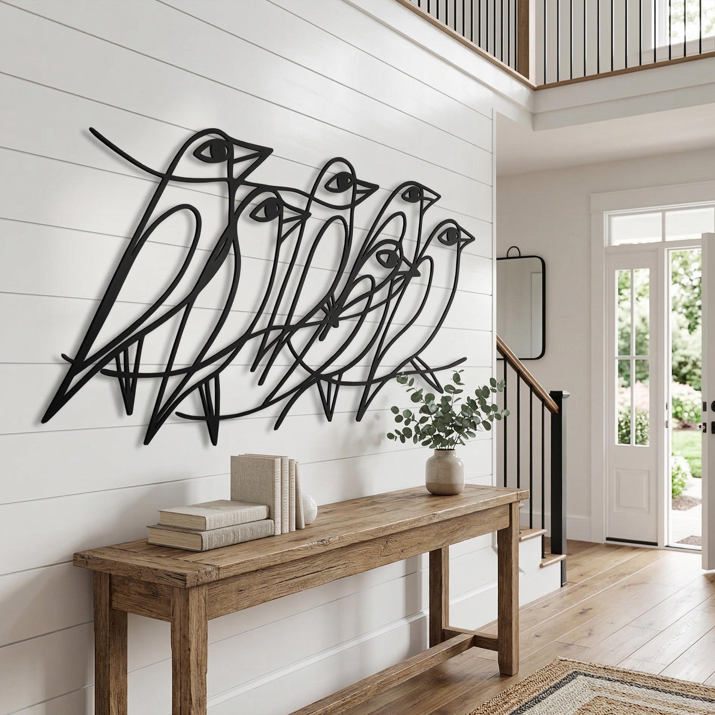 Minimalist Metal Bird Wall Art, Modern Line Decor, Large Abstract Nature, Housewarming Gift | Wallsignature