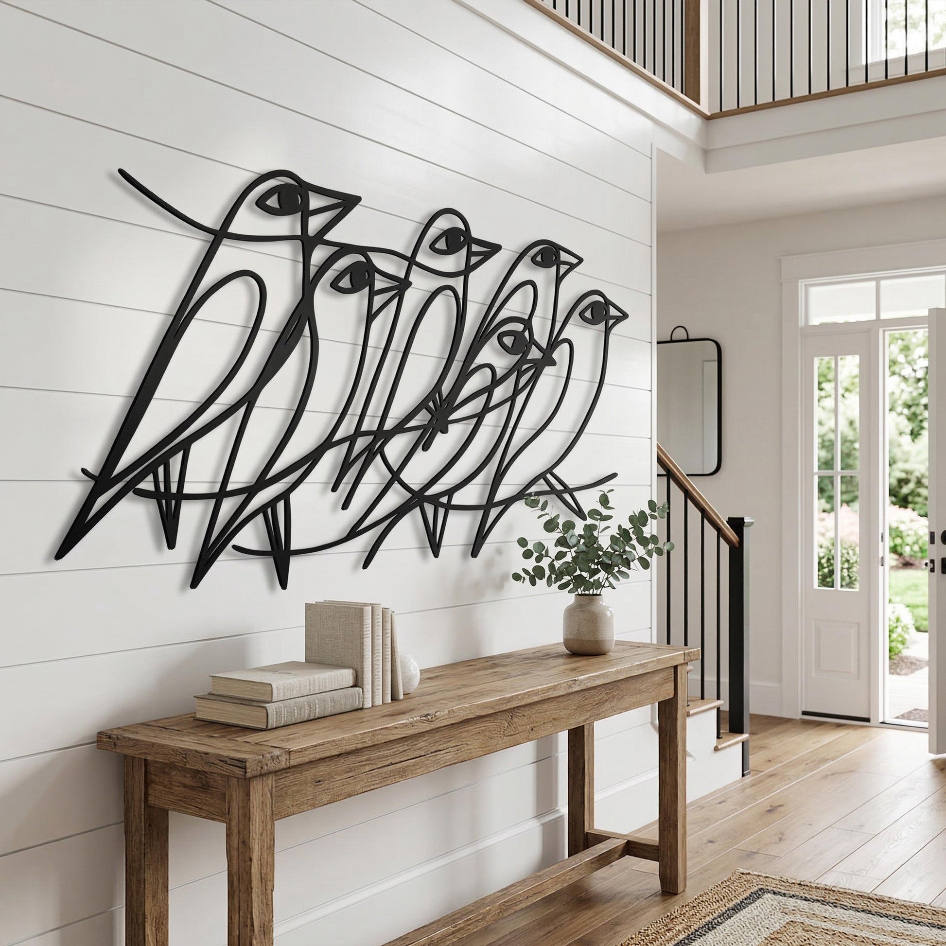 Minimalist Metal Bird Wall Art, Modern Line Decor, Large Abstract Nature, Housewarming Gift | Wallsignature