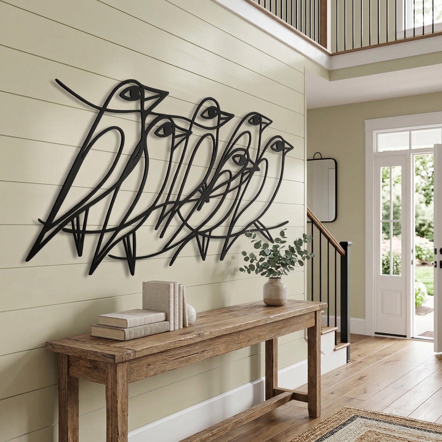 Minimalist Metal Bird Wall Art, Modern Line Decor, Large Abstract Nature, Housewarming Gift | Wallsignature