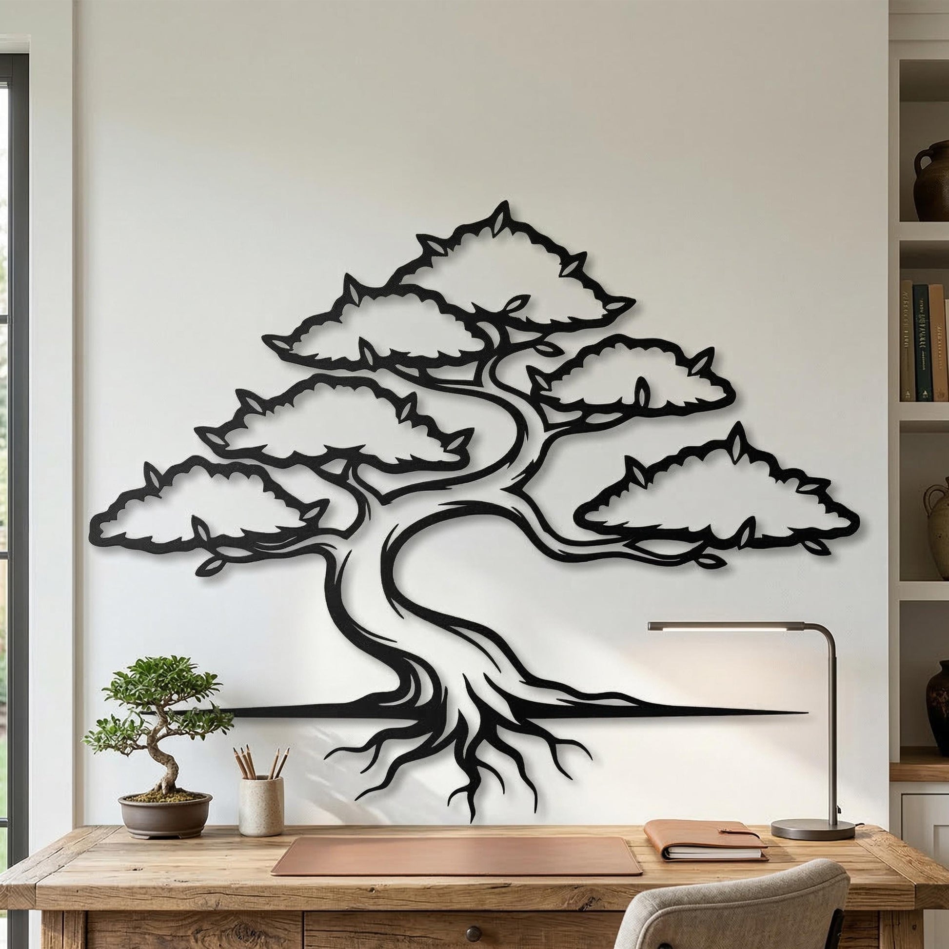 Metal Bonsai Tree Wall Art – laser-cut steel wall decor