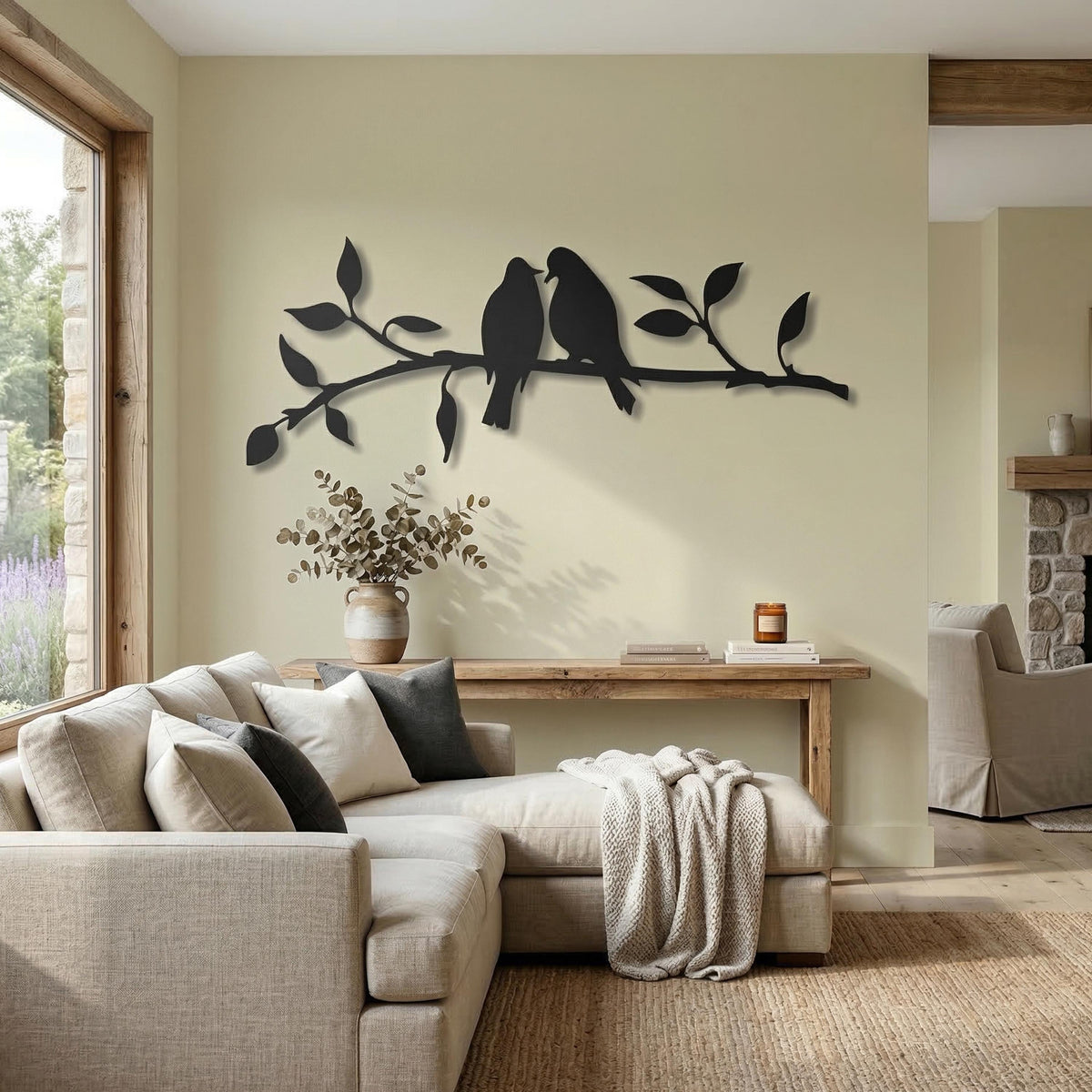 Metal Birds on Branch Wall Art colour options for the metal panel