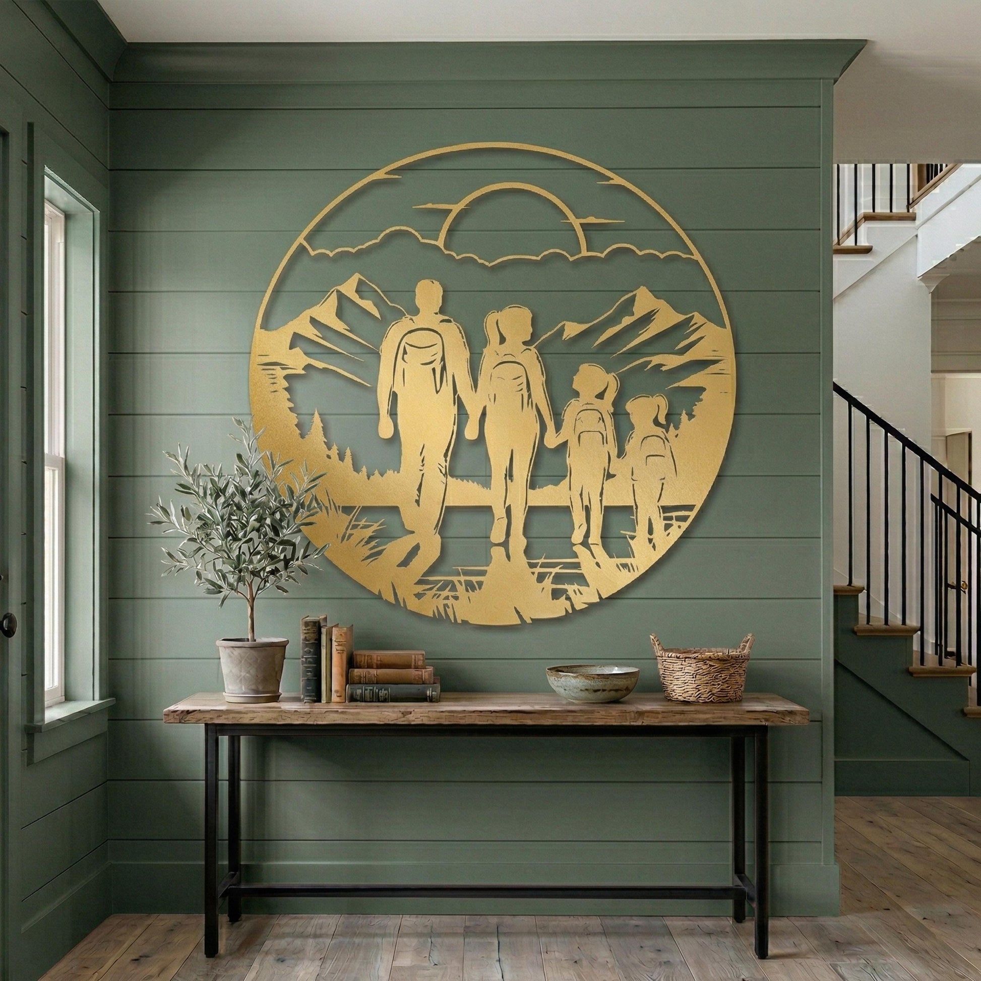 Family Hiking Metal Wall Art colour options for the metal panel