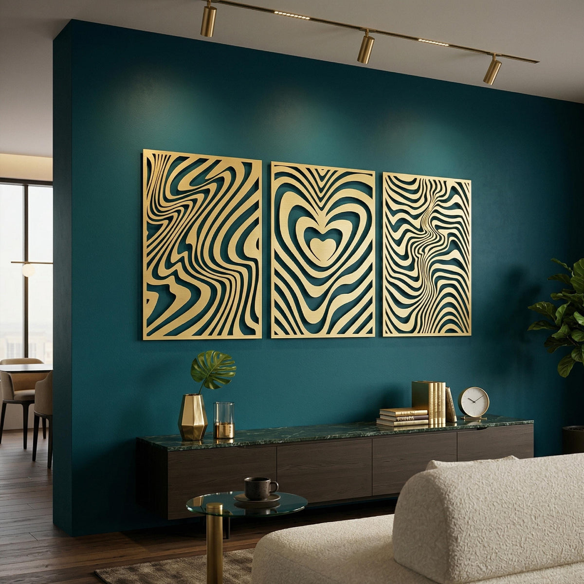Metal Wall Art Triptych colour options for the metal panel