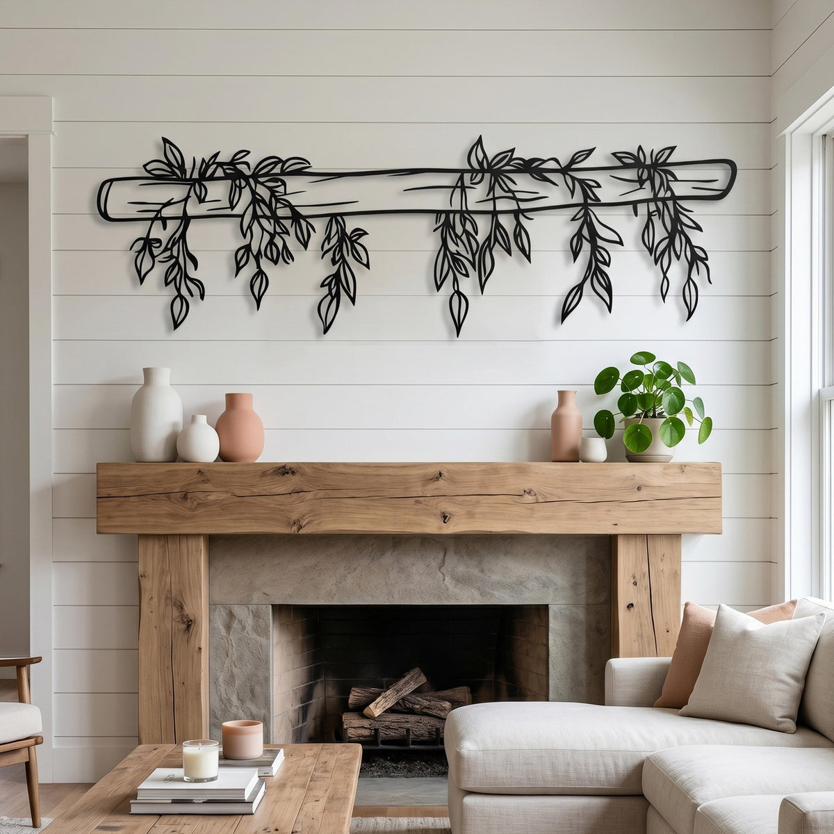 Metal Wall Art shown on a living room wall