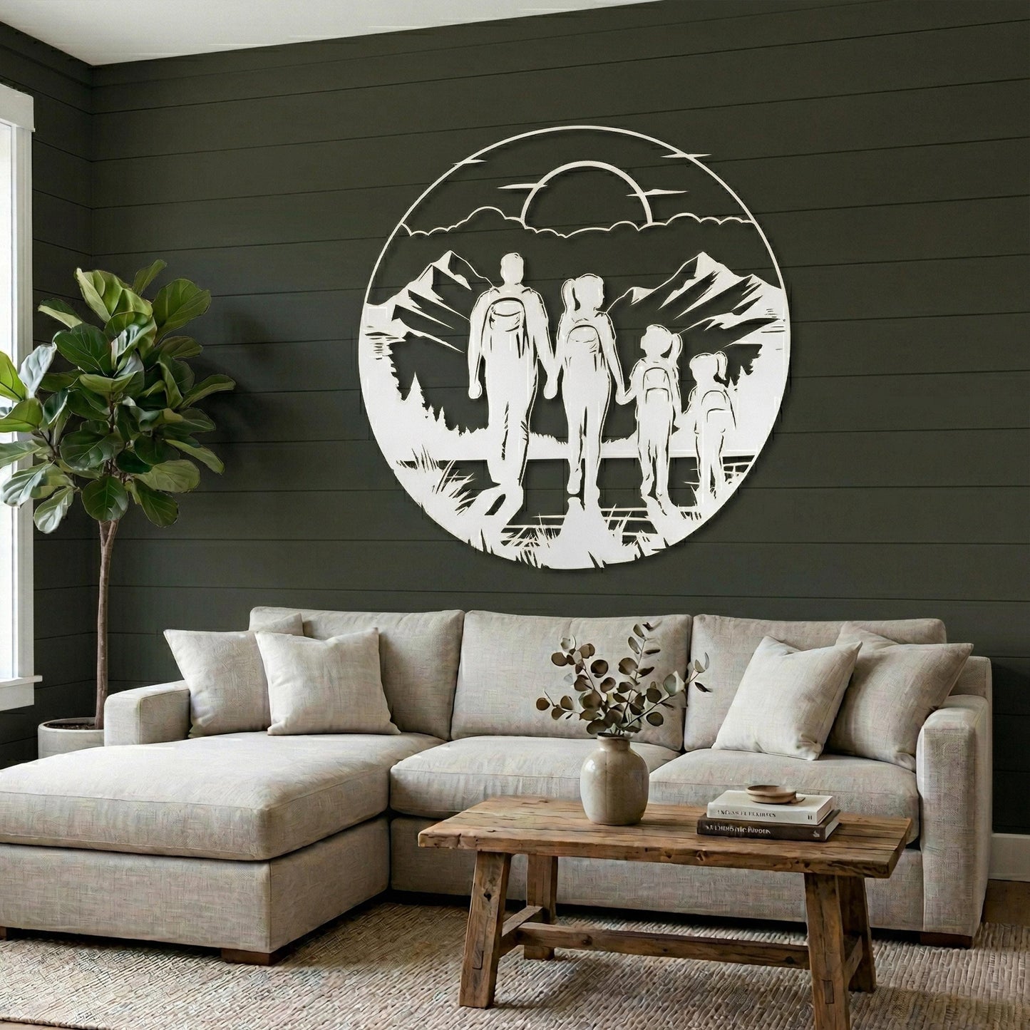 Family Hiking Metal Wall Art bedroom interior styling