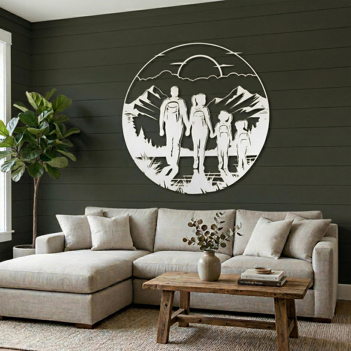 Family Hiking Metal Wall Art bedroom interior styling