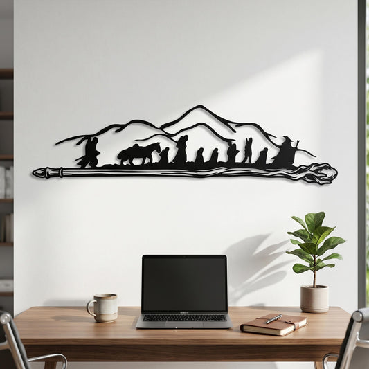 Adventurers Mountain Metal Wall Art – laser-cut steel wall decor