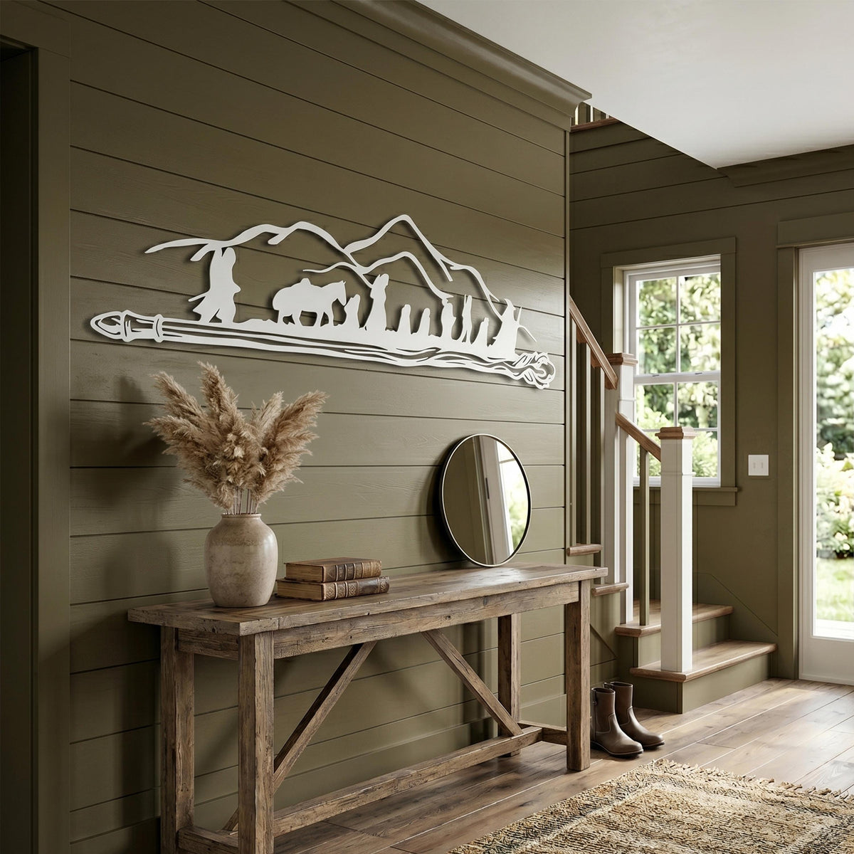 Adventurers Mountain Metal Wall Art colour options for the metal panel