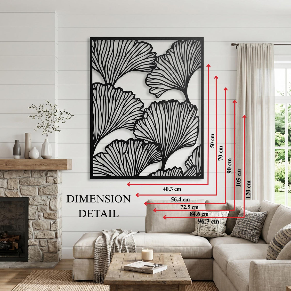 Metal Ginkgo Leaf Wall Art colour options for the metal panel