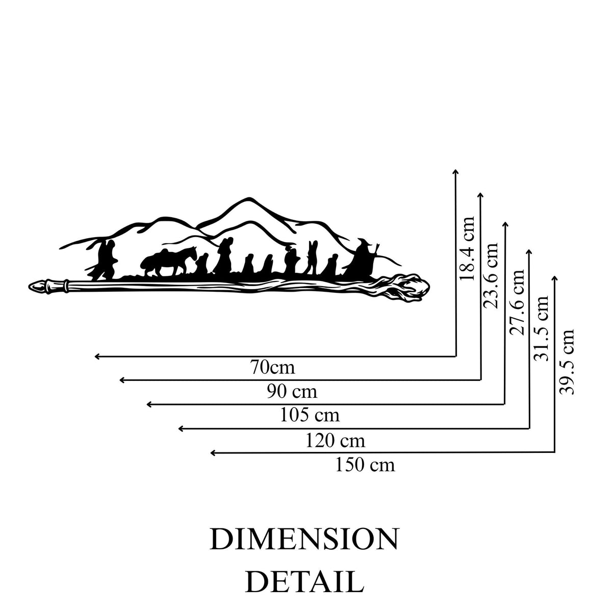 Adventurers Mountain Metal Wall Art detail of the metal edge