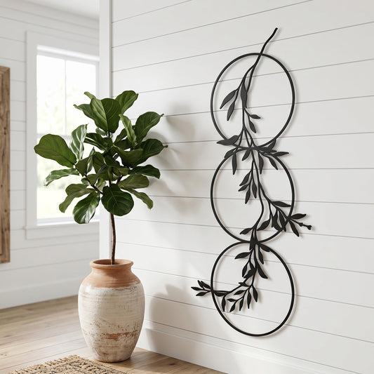 Vertical Metal Wall Art – laser-cut steel wall decor