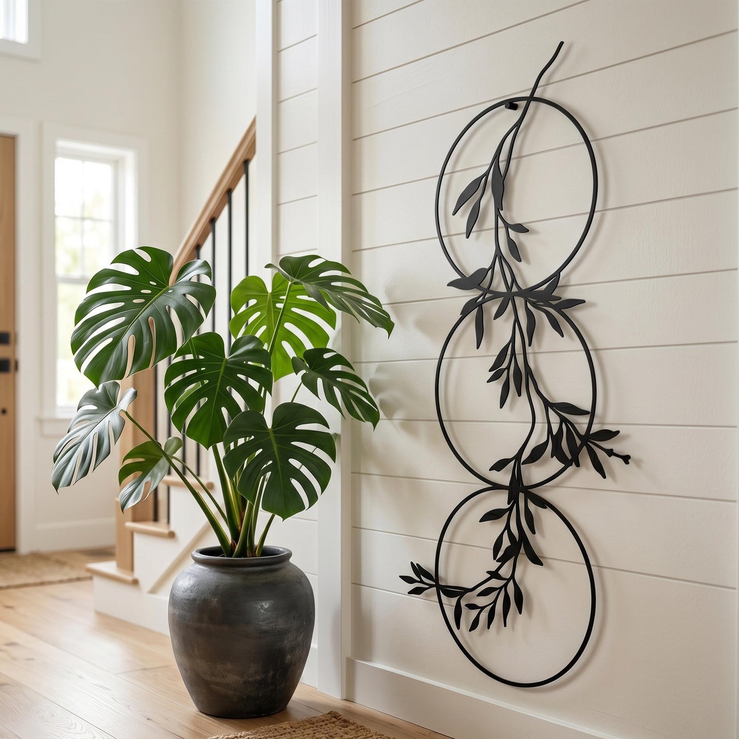 Vertical Metal Wall Art size guide with dimensions in cm and inches