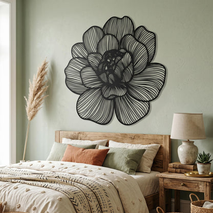 Metal Flower Wall Art close-up of the powder-coated finish