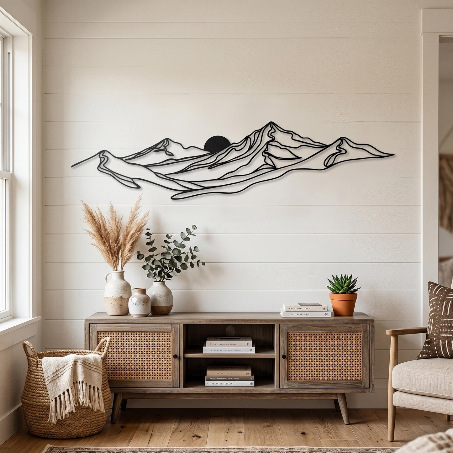 Metal Mountain Wall Art bedroom interior styling