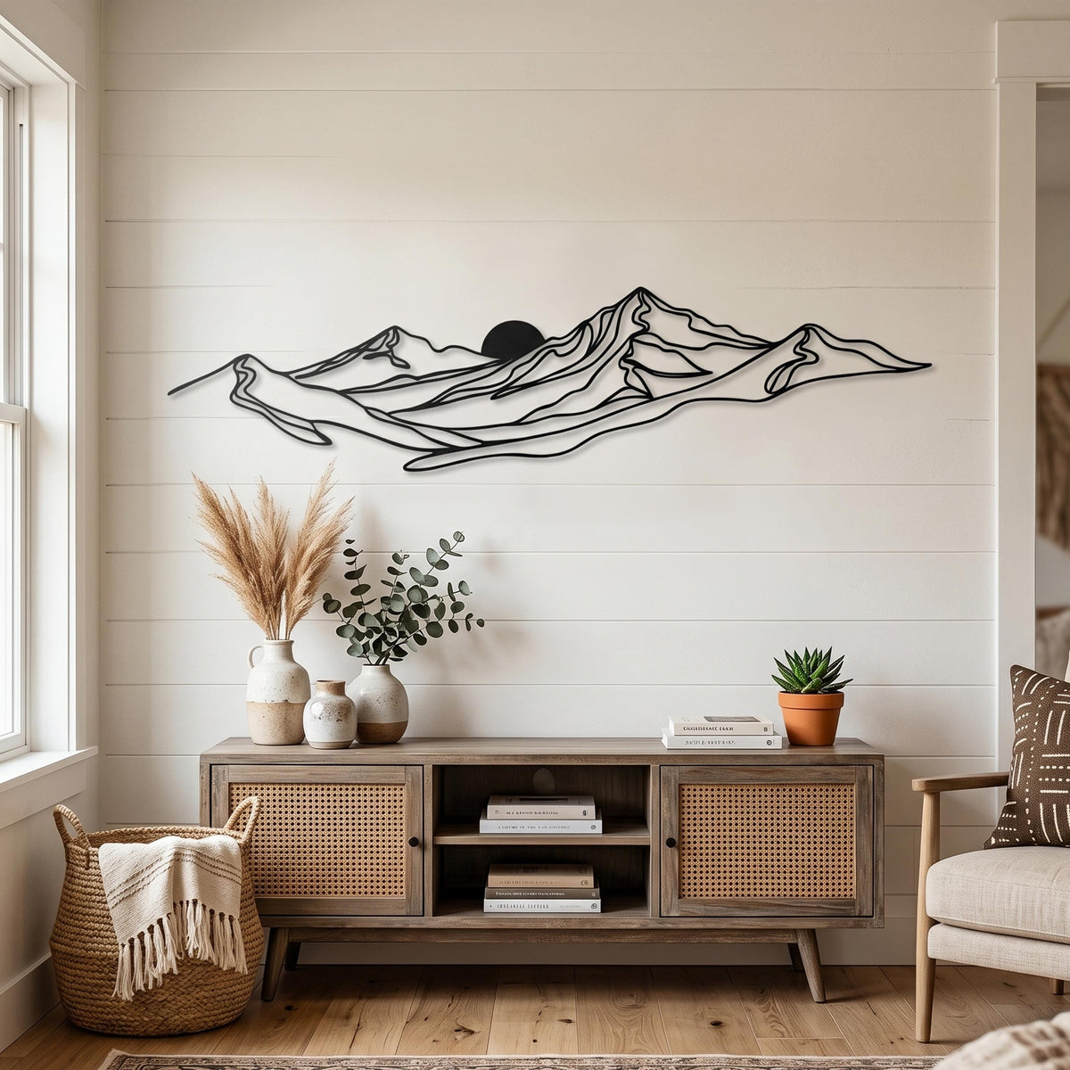 Metal Mountain Wall Art bedroom interior styling