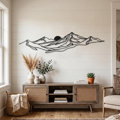 Metal Mountain Wall Art bedroom interior styling