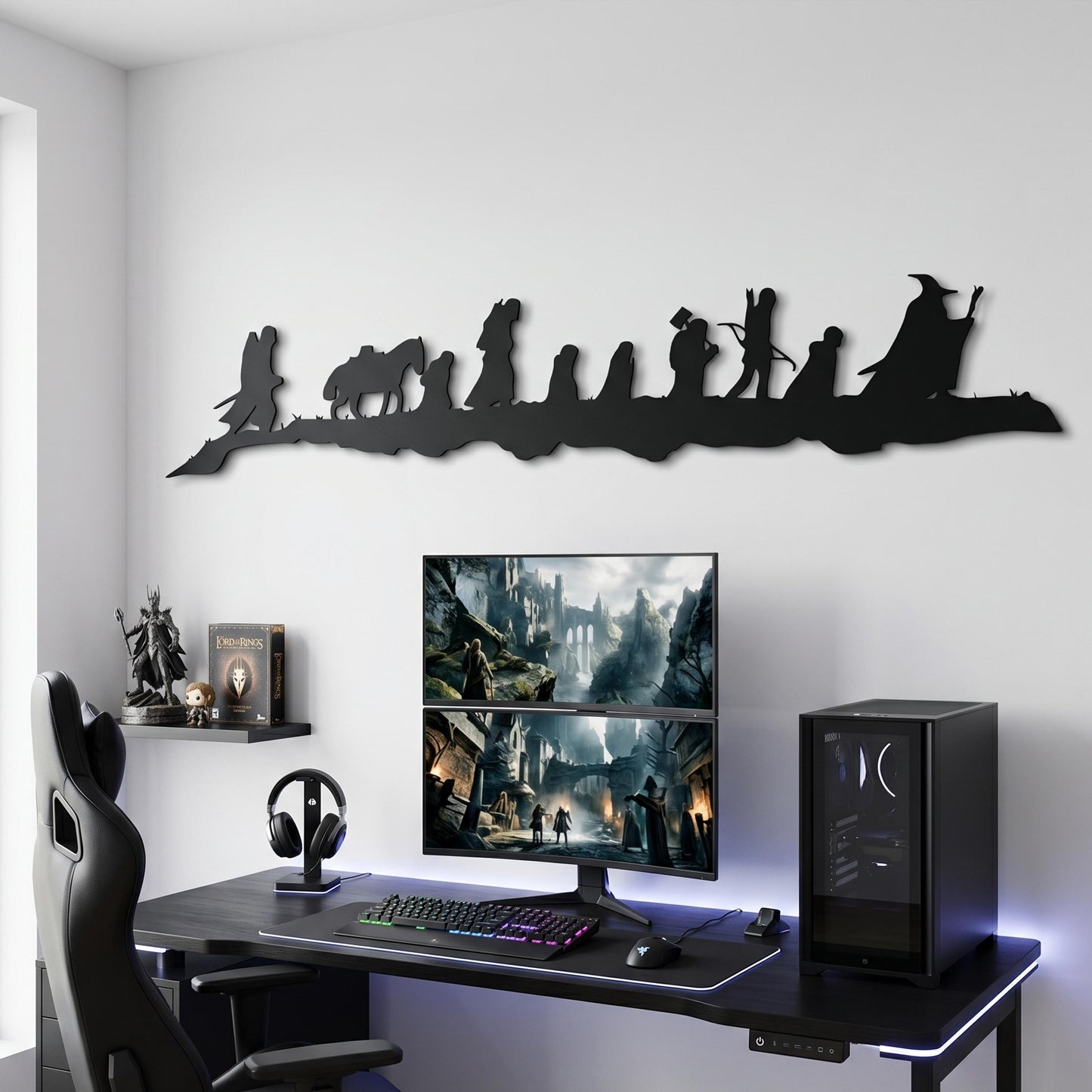 Fellowship Silhouette Decor size guide with dimensions in cm and inches