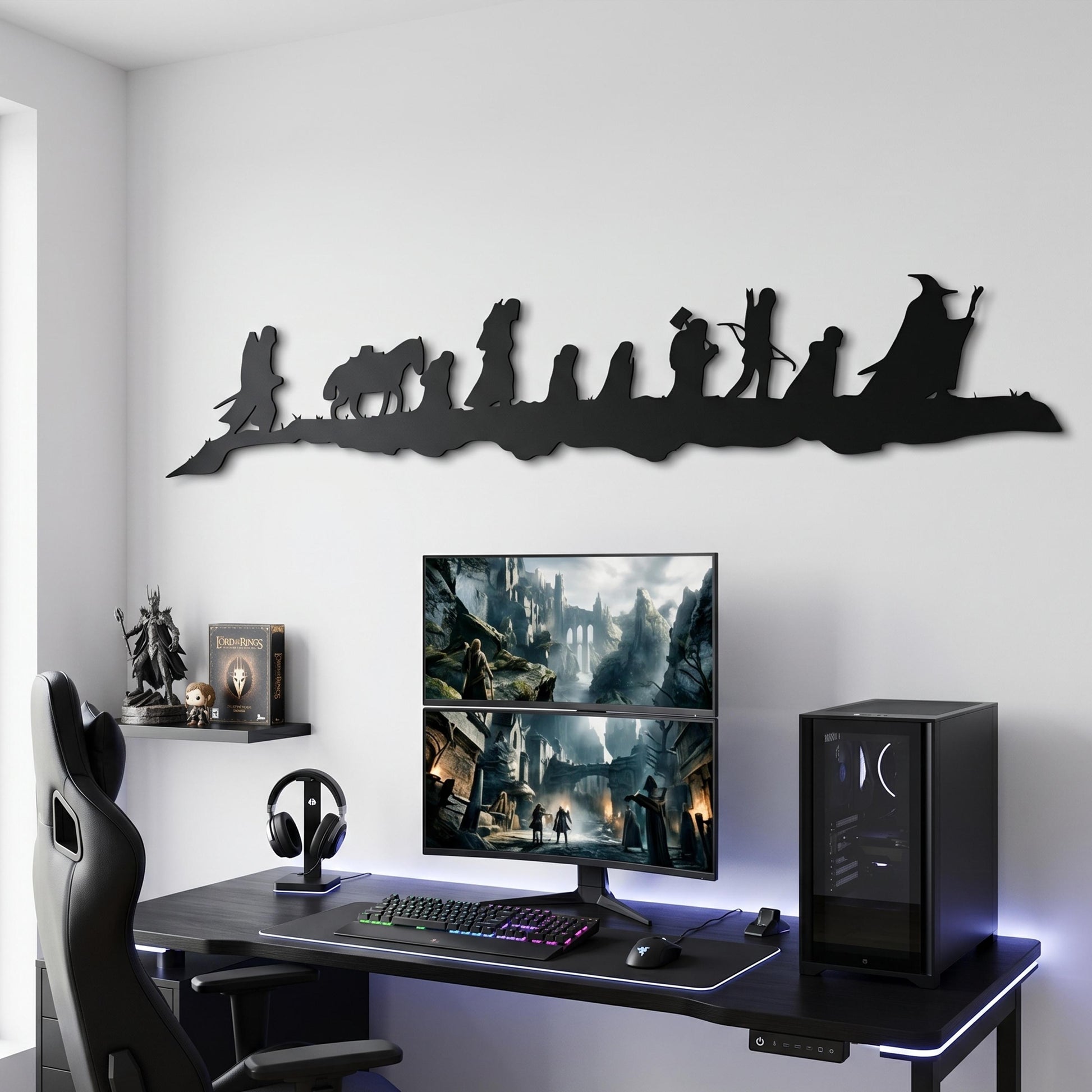 Fellowship Silhouette Decor size guide with dimensions in cm and inches