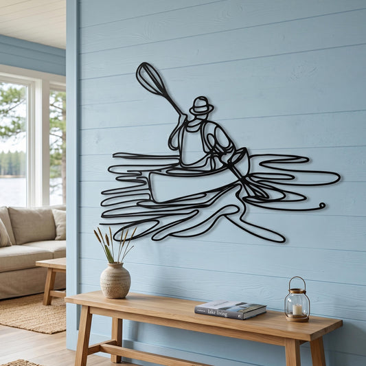 Minimalist Kayak Wall Art – laser-cut steel wall decor