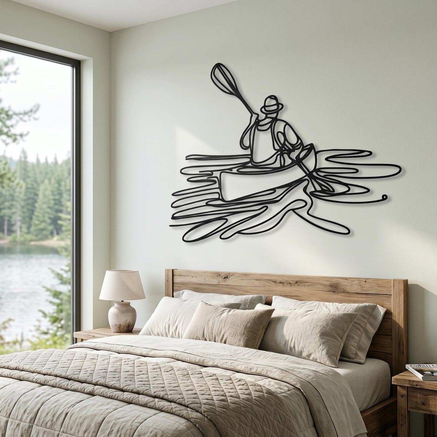 Minimalist Kayak Wall Art colour options for the metal panel