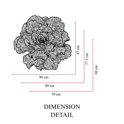 Large Peony Black Metal Flower Wall Art colour options for the metal panel