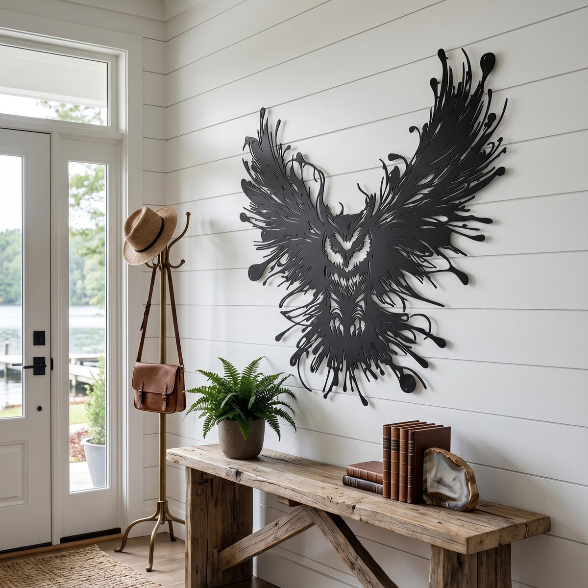 Modern Owl Metal Wall Art colour options for the metal panel