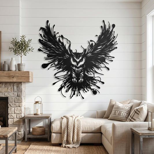 Black Metal Wall Art, Abstract Wave Sculpture, Large Modern Decor, Minimalist Industrial Housewarming Gift | Wallsignature