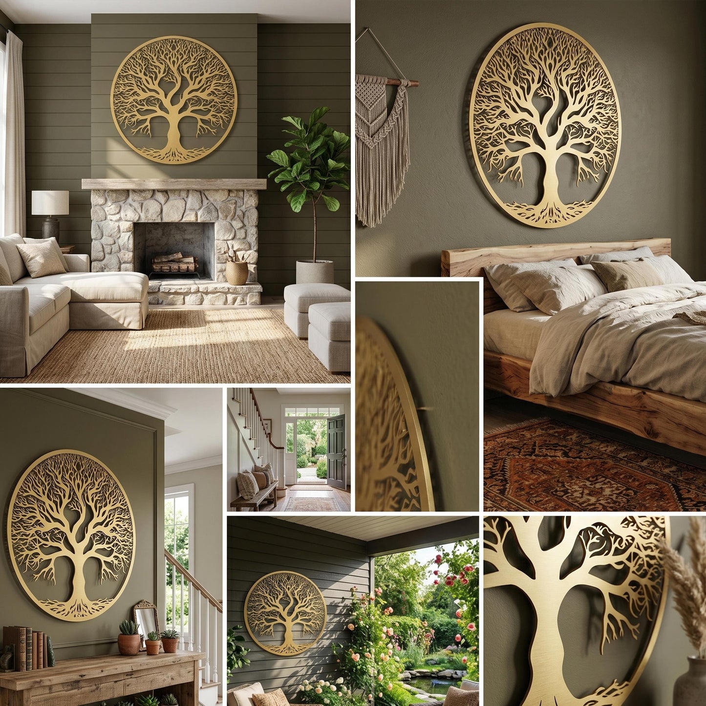 Large Tree of Life Metal Wall Art colour options for the metal panel