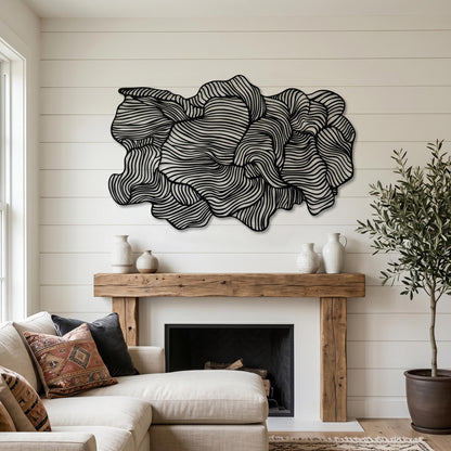 Abstract Metal Wall Art styled above a sofa
