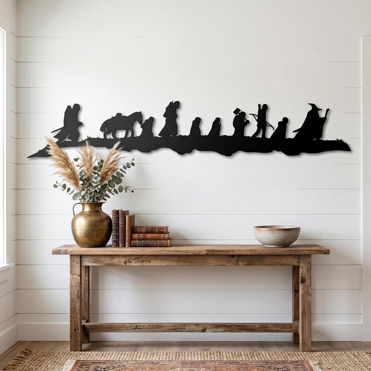 Fellowship Silhouette Decor shown on a living room wall