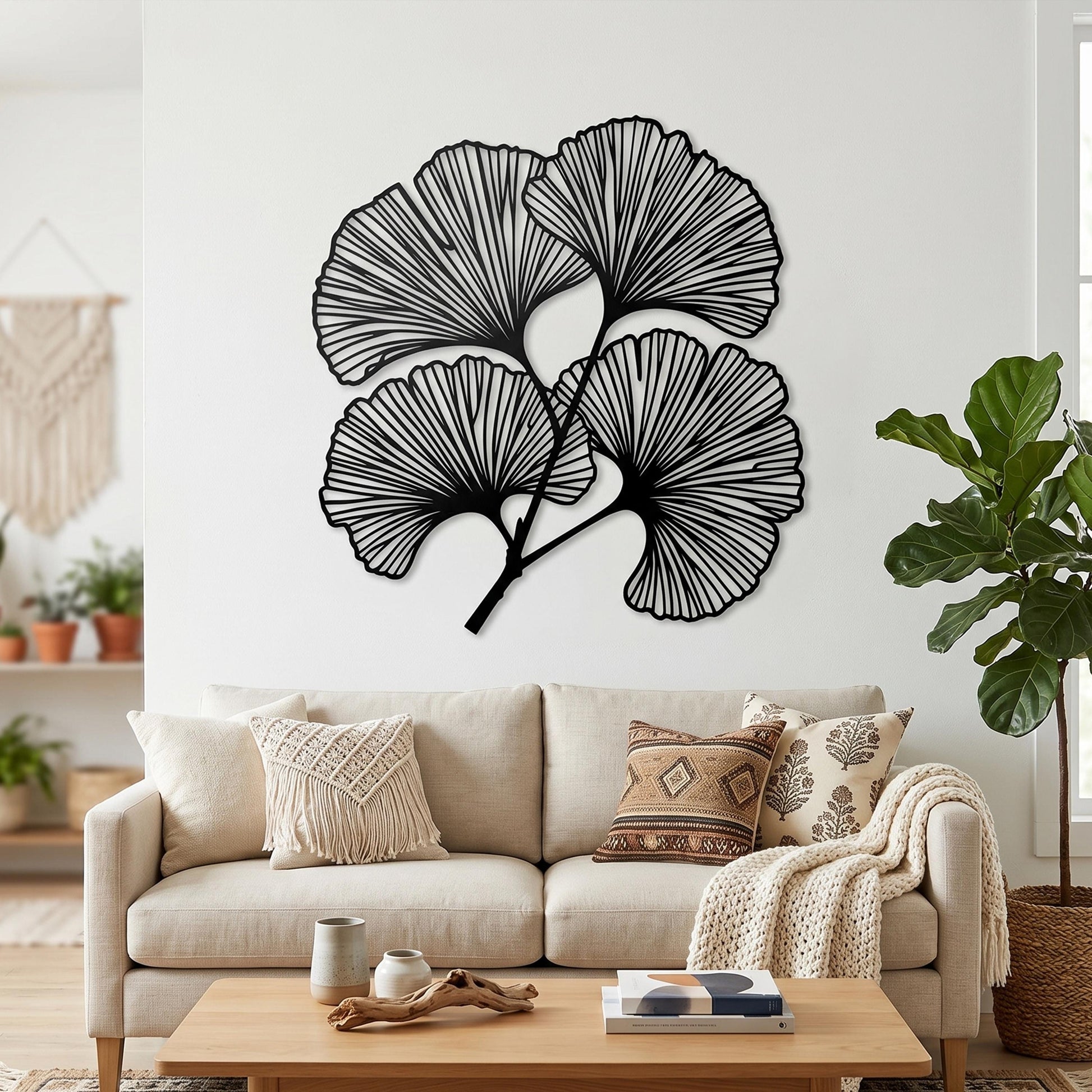 Ginkgo Leaf Metal Wall Art – laser-cut steel wall art