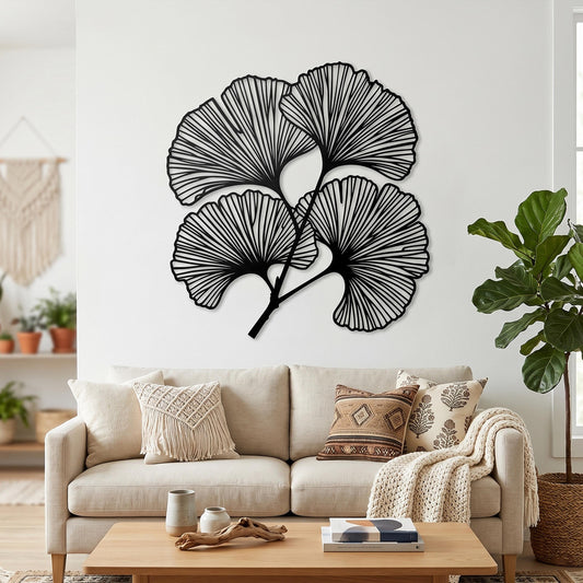 Ginkgo Leaf Metal Wall Art – laser-cut steel wall art