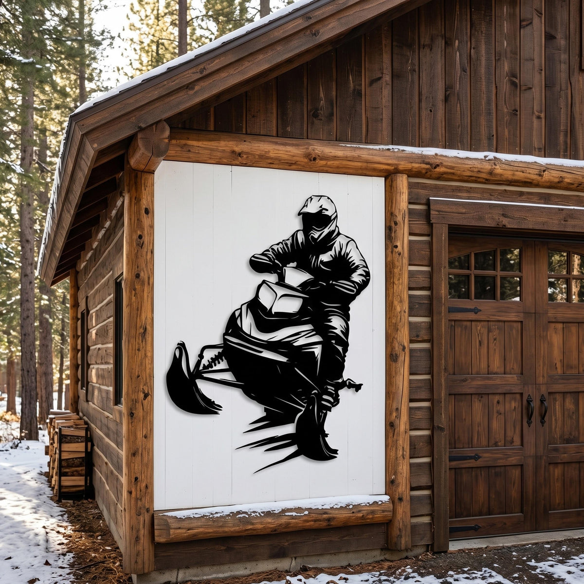 Snowmobile Metal Wall Art detail of the metal edge
