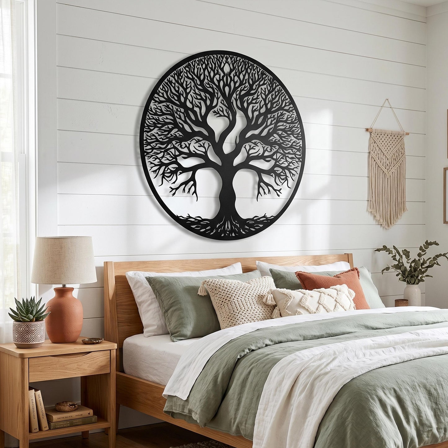 Tree of Life Metal Wall Art, Family Genealogy Decor, Spiritual Nature Circle Hanging | Wallsignature