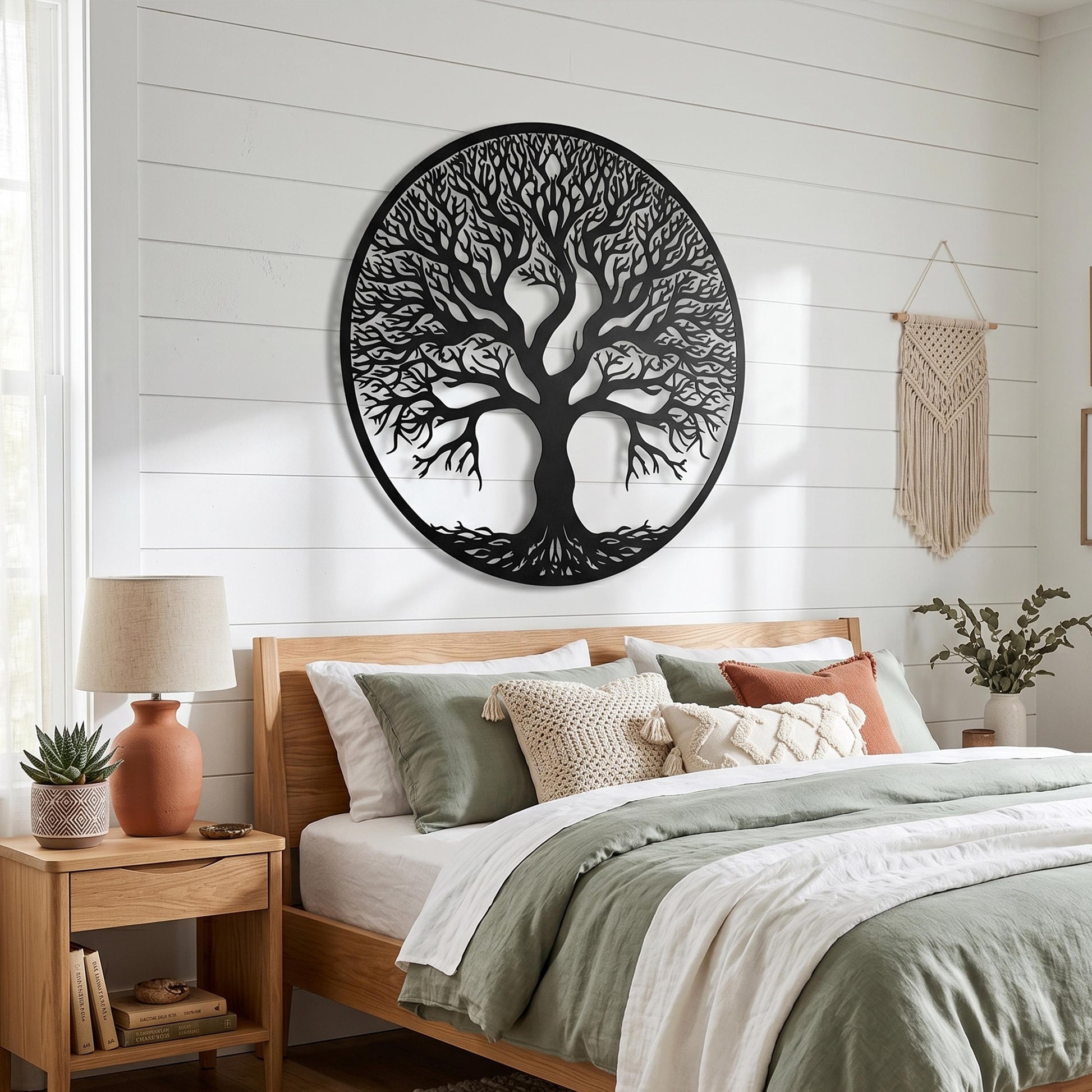 Tree of Life Metal Wall Art, Family Genealogy Decor, Spiritual Nature Circle Hanging | Wallsignature