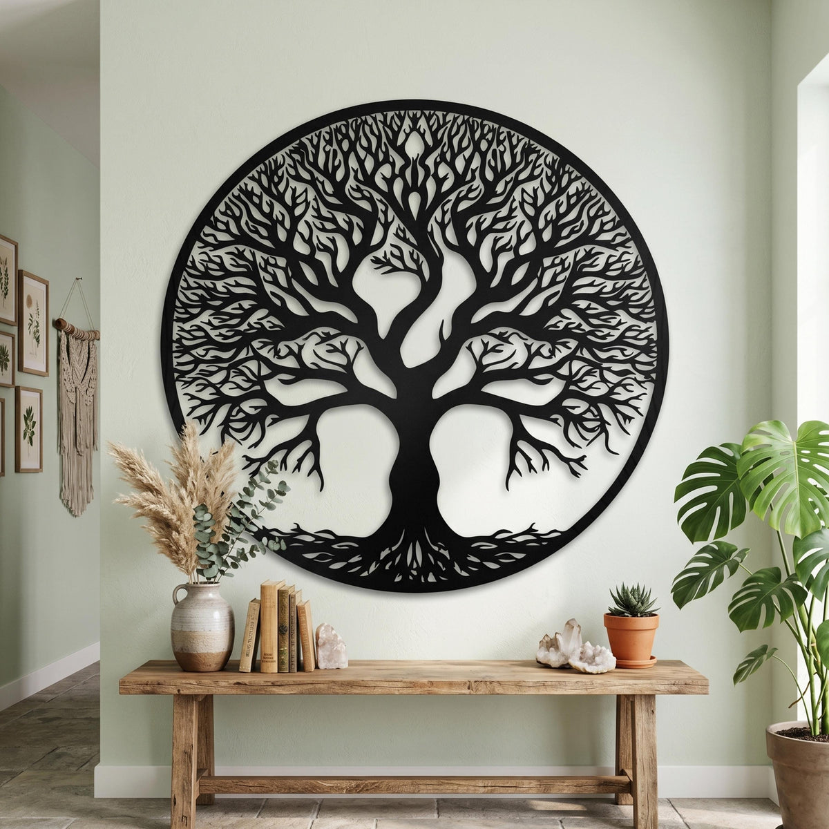 Large Tree of Life Metal Wall Art bedroom interior styling