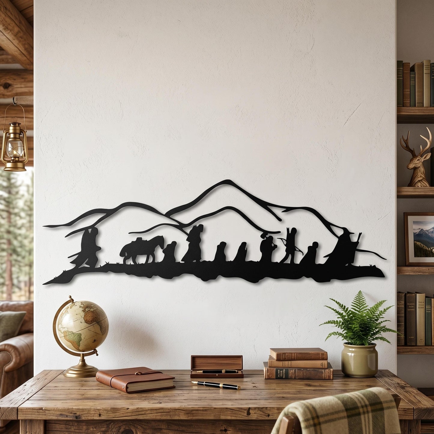 Fellowship of the Ring Metal Wall Art – laser-cut steel wall decor