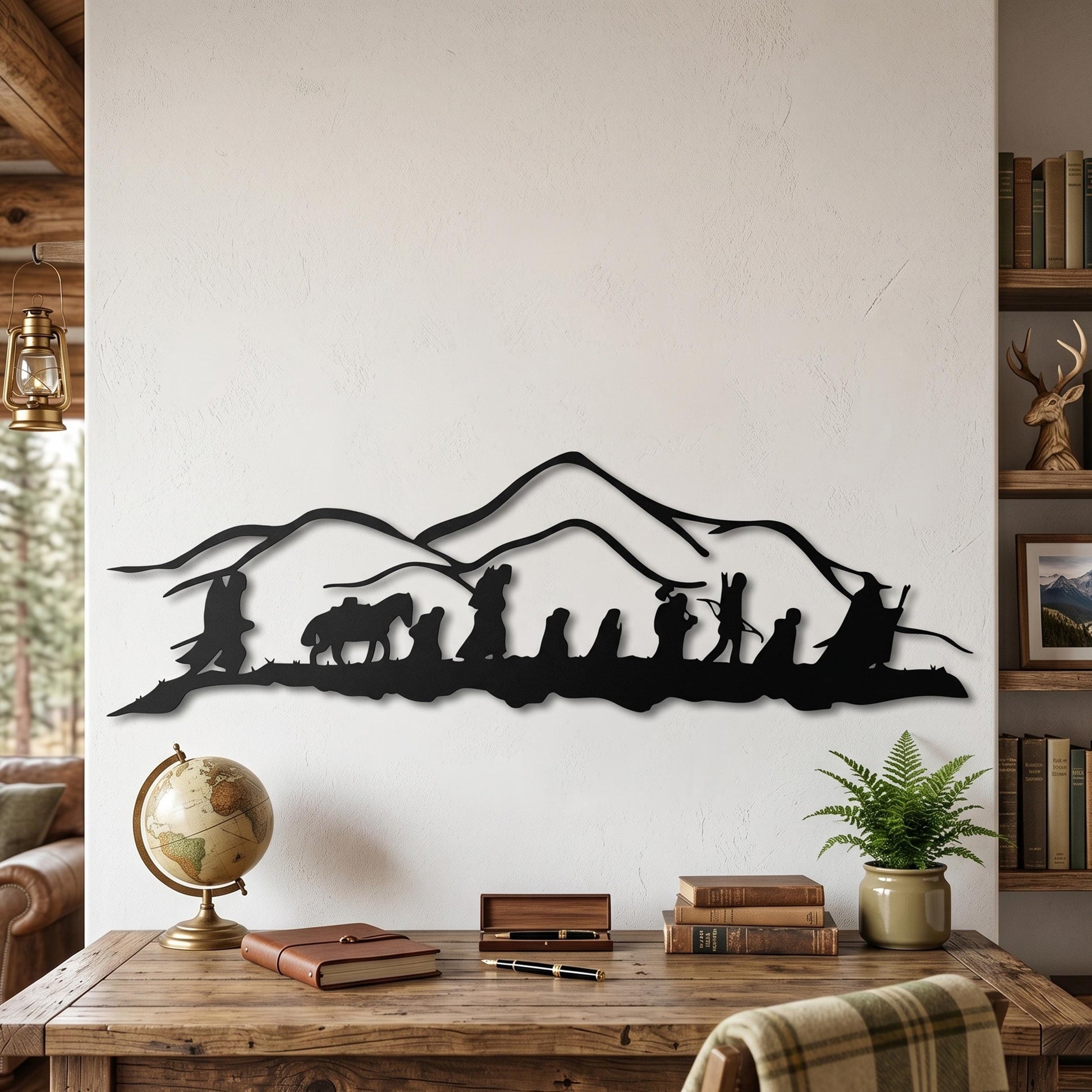 Fellowship of the Ring Metal Wall Art – laser-cut steel wall decor
